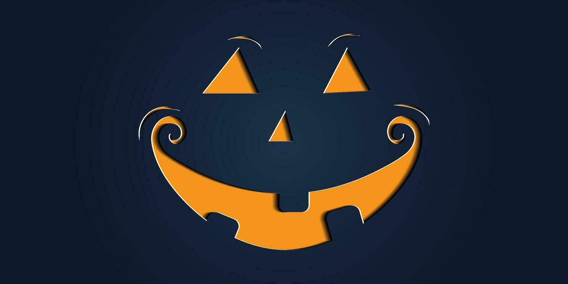 Simple halloween pumpkin expressions in paper cut style for poster or brochure. vector