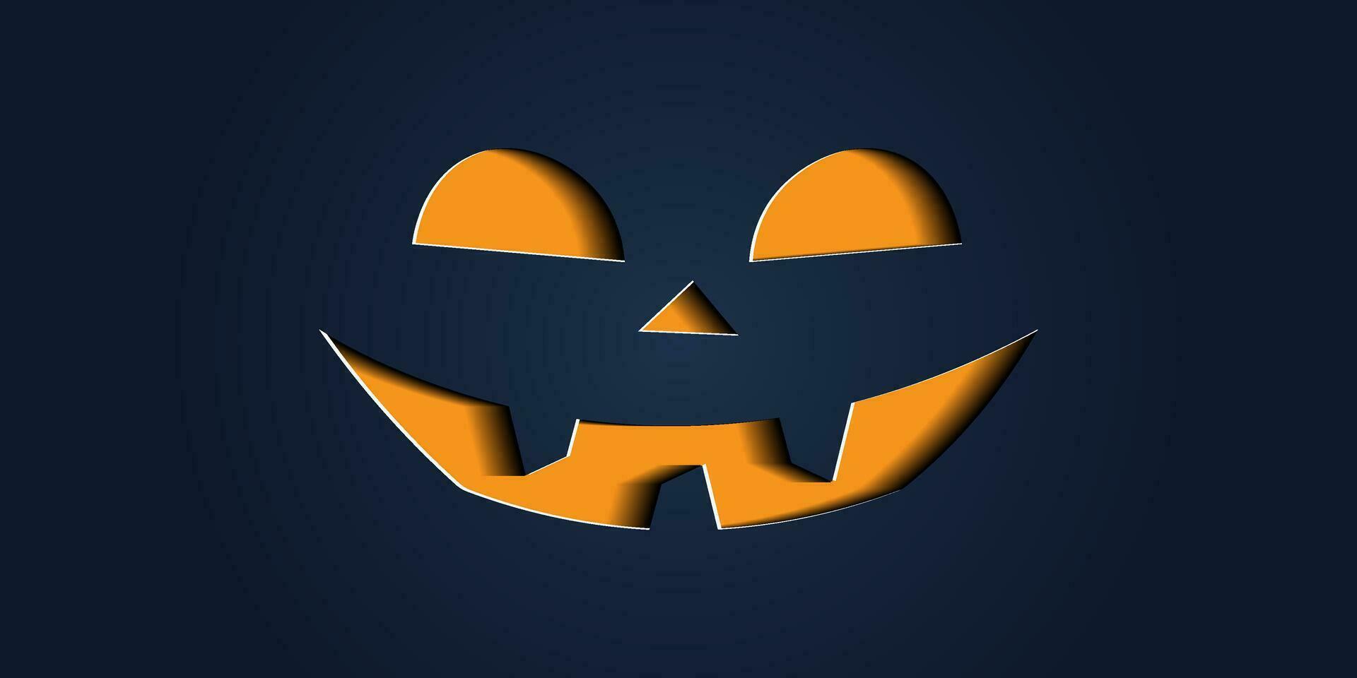 Simple halloween pumpkin expressions in paper cut style for poster or brochure. vector