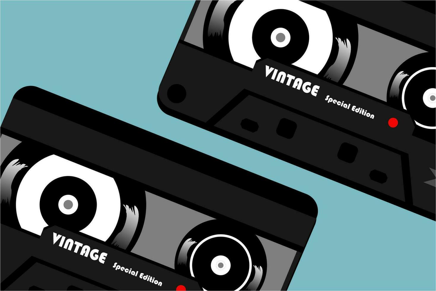 Radio vintage vector illustration, colorful and fun, 90s nostalgia.