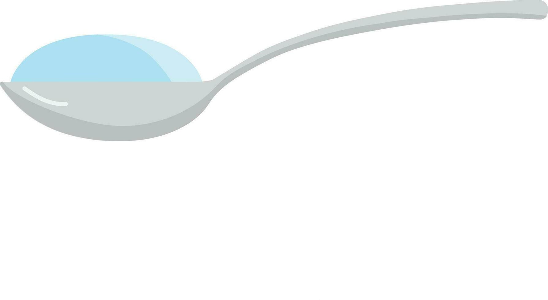 Spoon with sugar salt icon. Side view powder spoon for tea or coffee. vector