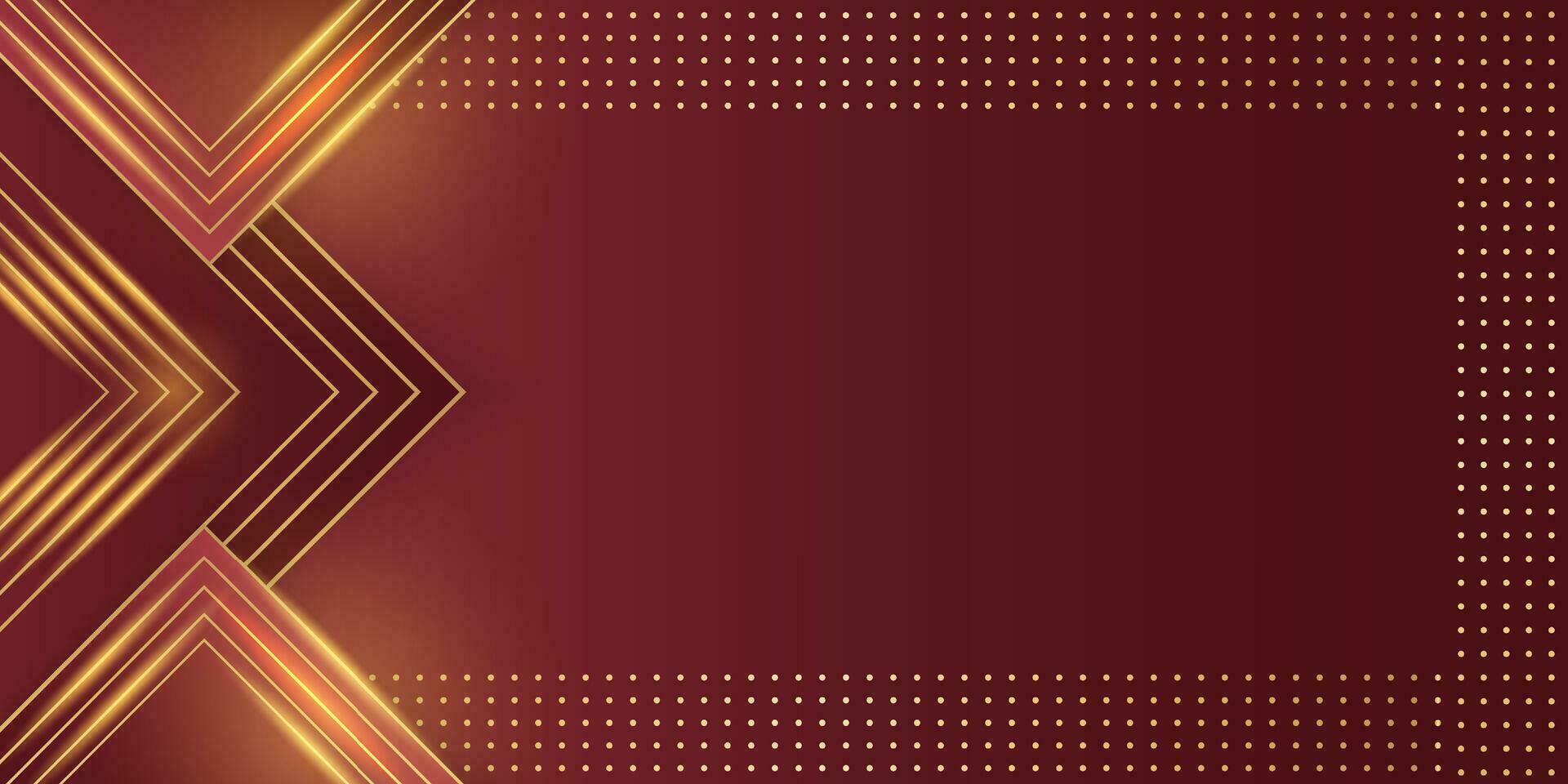 abstract dark red and gold background design with copy space vector