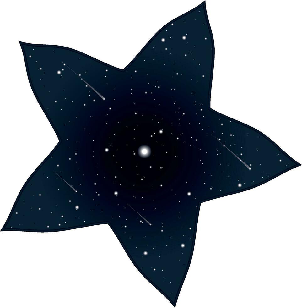 Five petal flower with outer space inside vector illustration