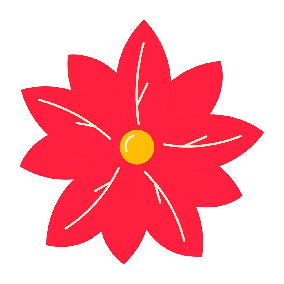 Navidad fiesta flor flor de pascua rojo planta icono vector