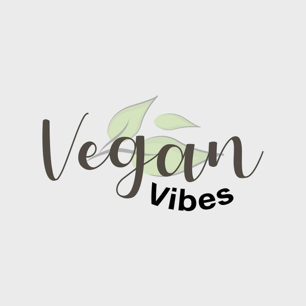 Vegan Vibes Typography T-Shirt Design vector