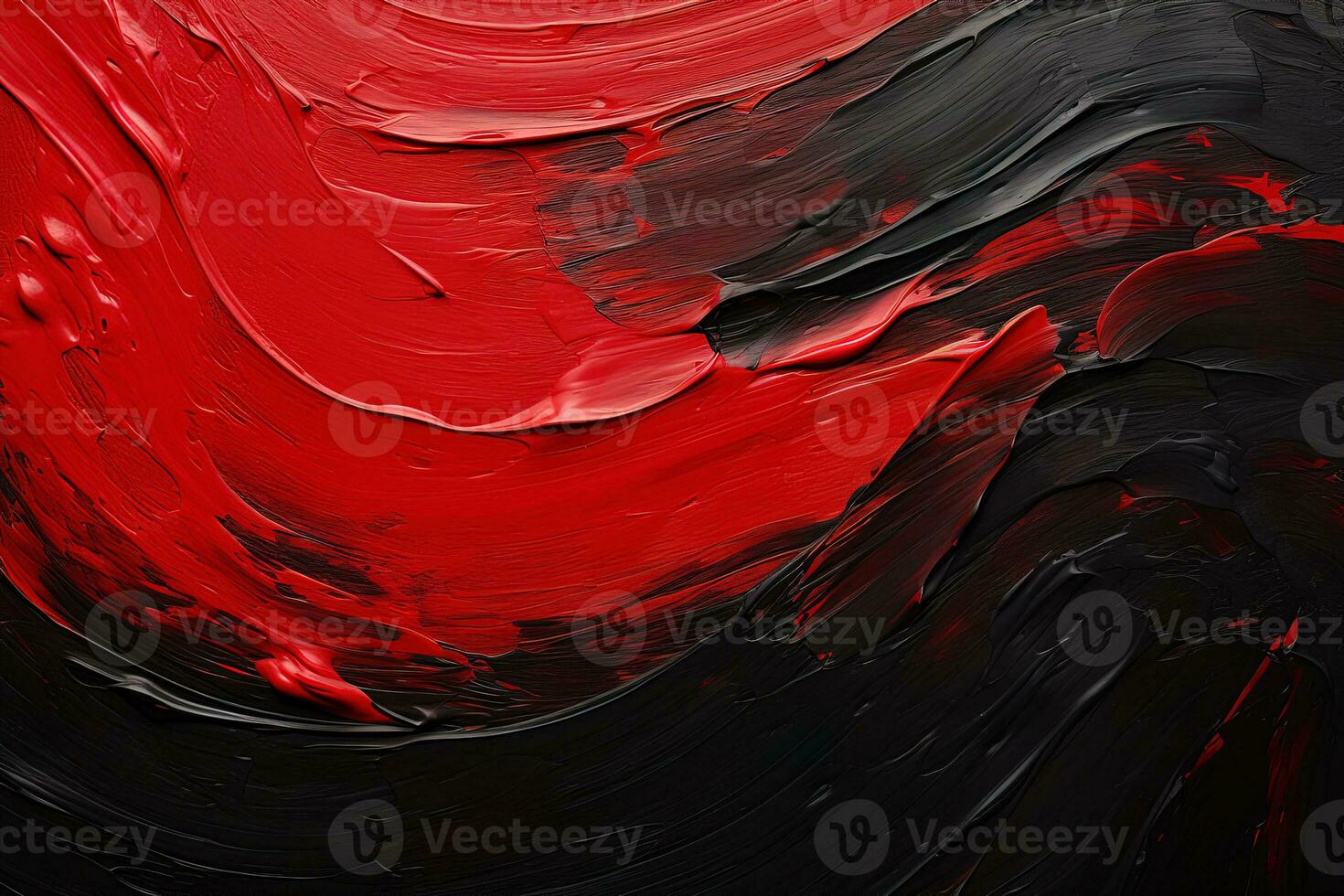 negro y rojo resumen petróleo pintura en lienzo, acrílico textura fondo, áspero Pinceladas de pintar foto