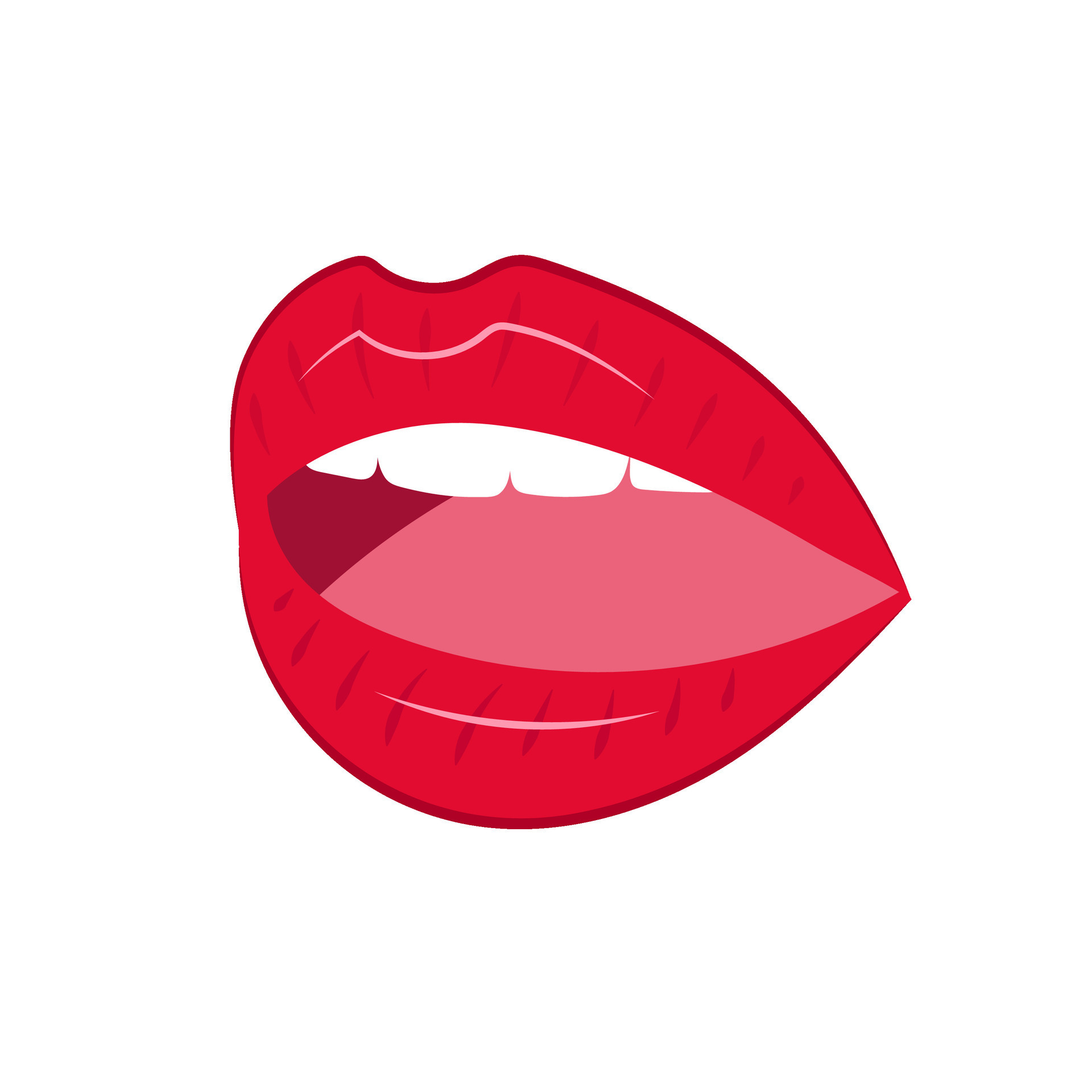 Mouth Vector Illustration Of Red Lips Open Mouth With White Teeth Lips 29783193 Vector Art