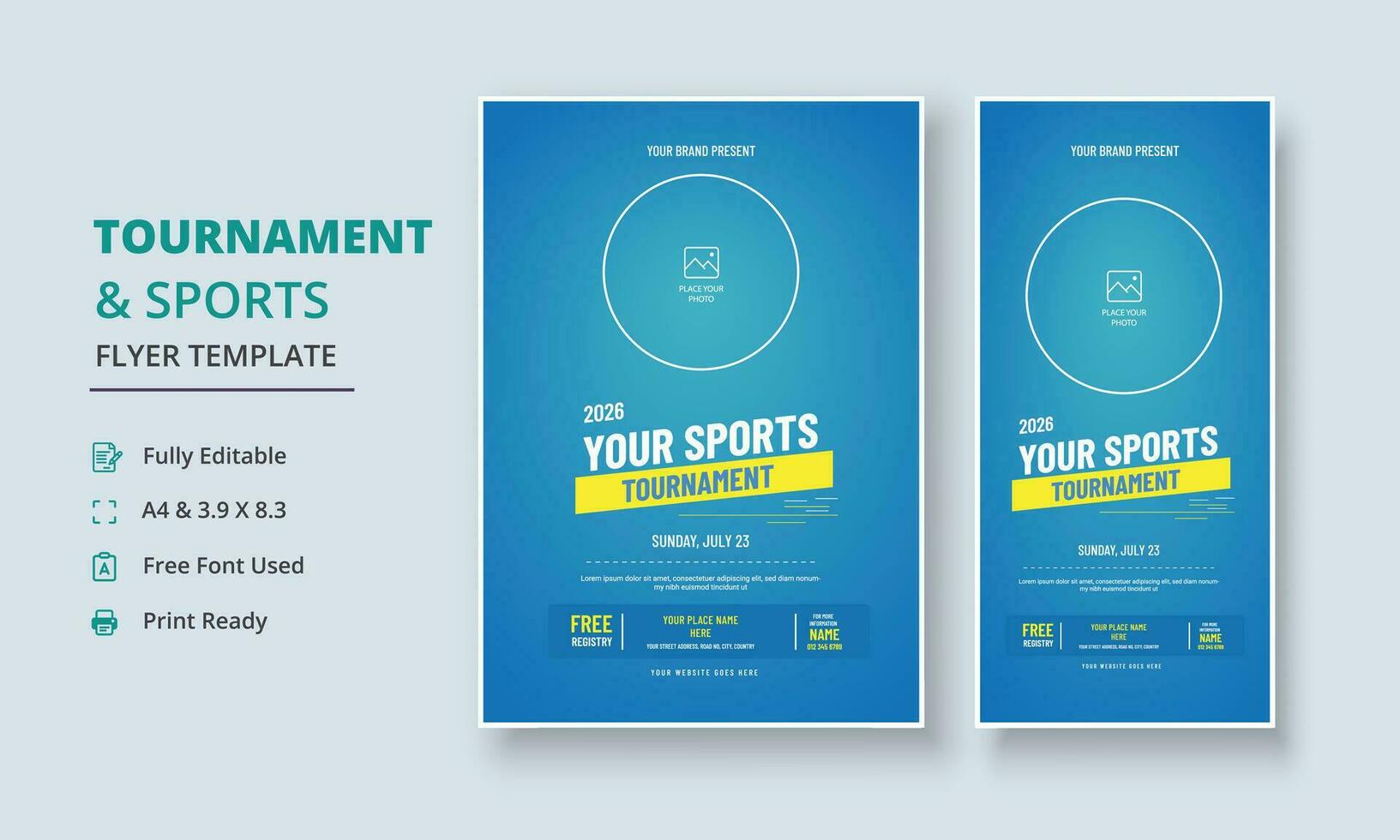 Tournament and Sports Flyer, Tournament Flyer, Sports Competition Flyer, Sports Campaign Poster Poster, Prize Money Poster, DL Flyer, Banner Poster vector