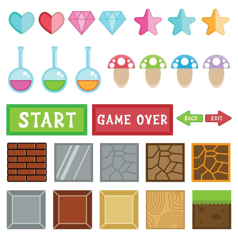 The Illustration of Game Element vector