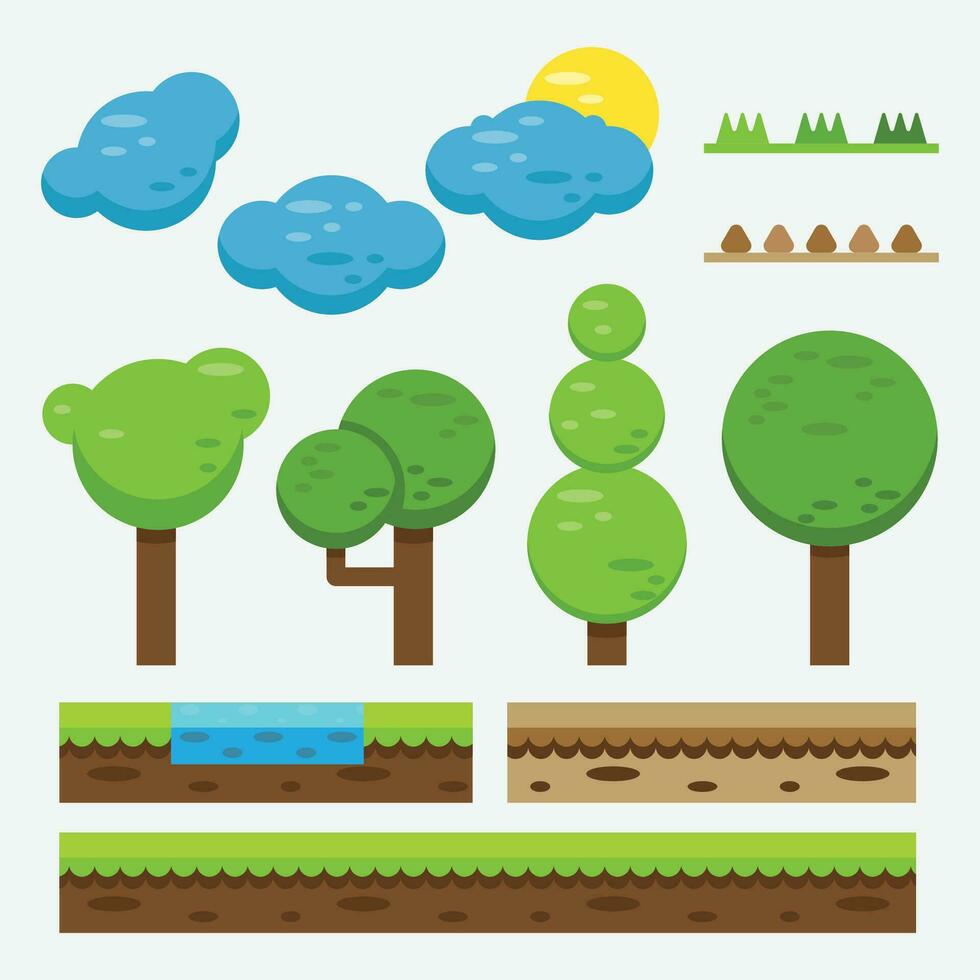 The Illustration of Trees Game vector