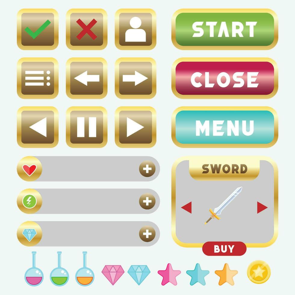 The Illustration of Icon Videogame Element vector