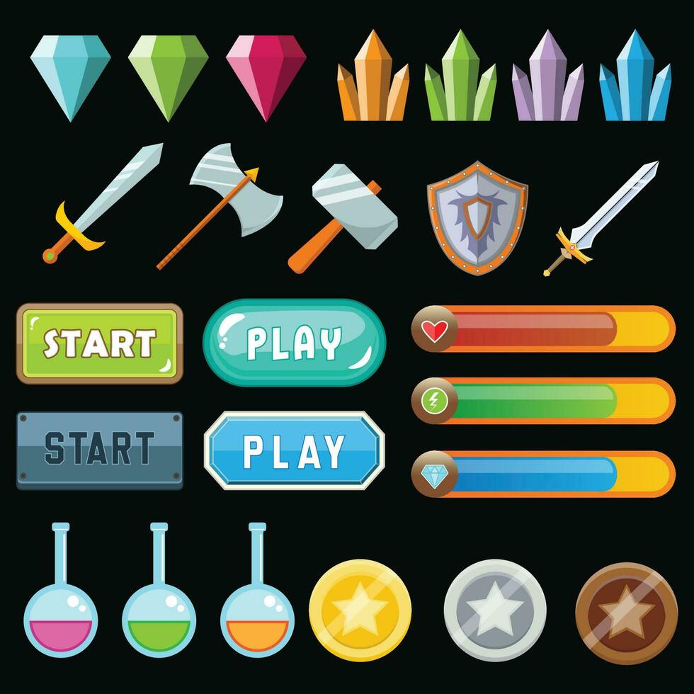 The Illustration of Videogame Icon Element vector
