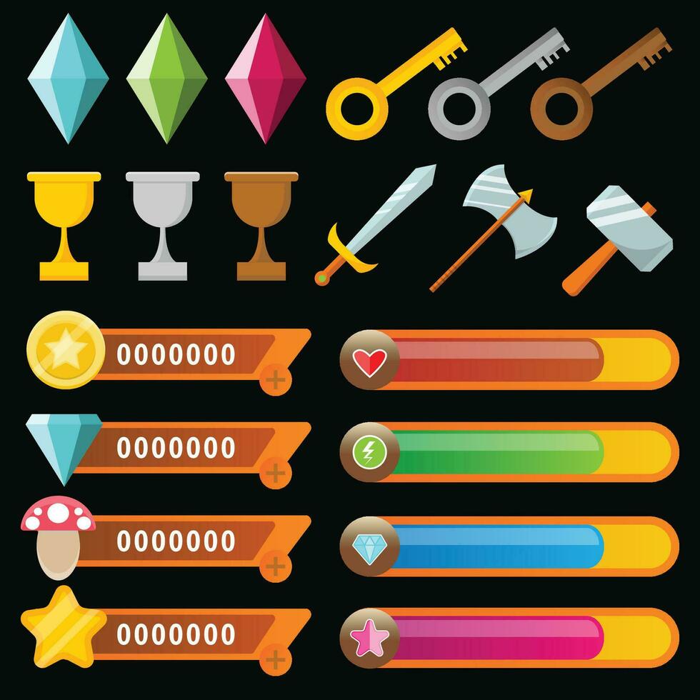 The Illustration of Videogame Element vector