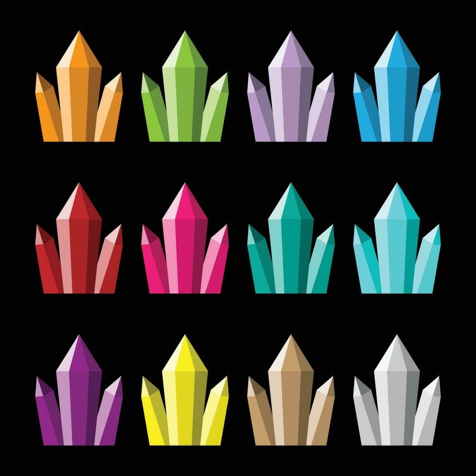The Illustration of crystal game element vector