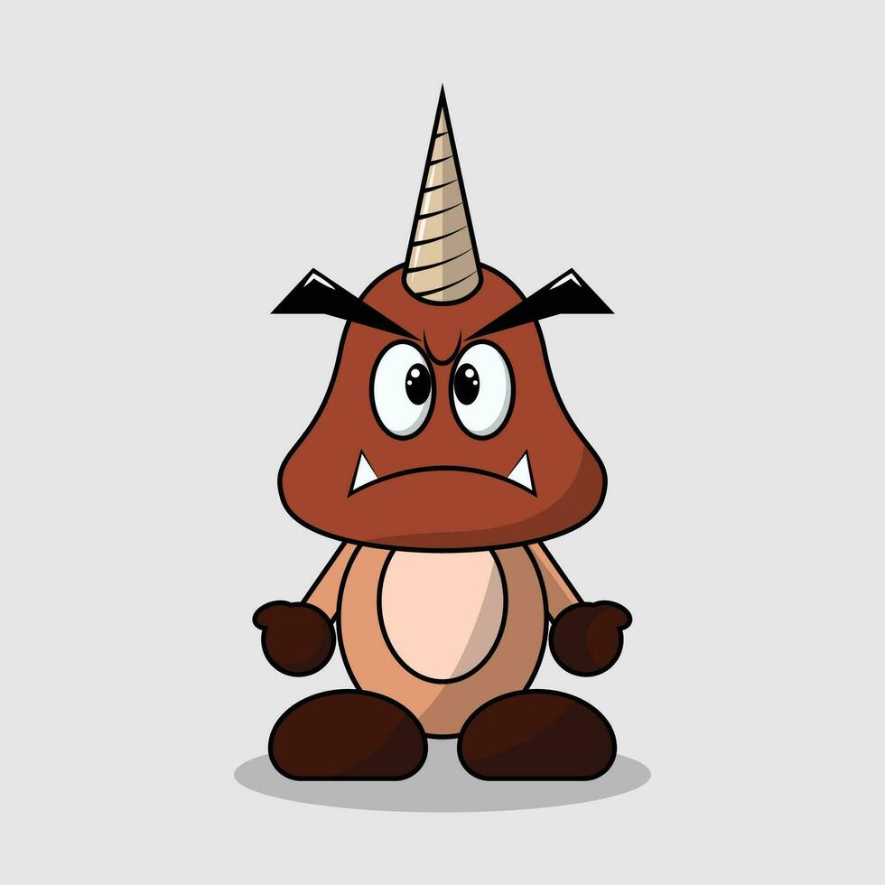 The Illustration of Enemy Mushroom with Horn vector