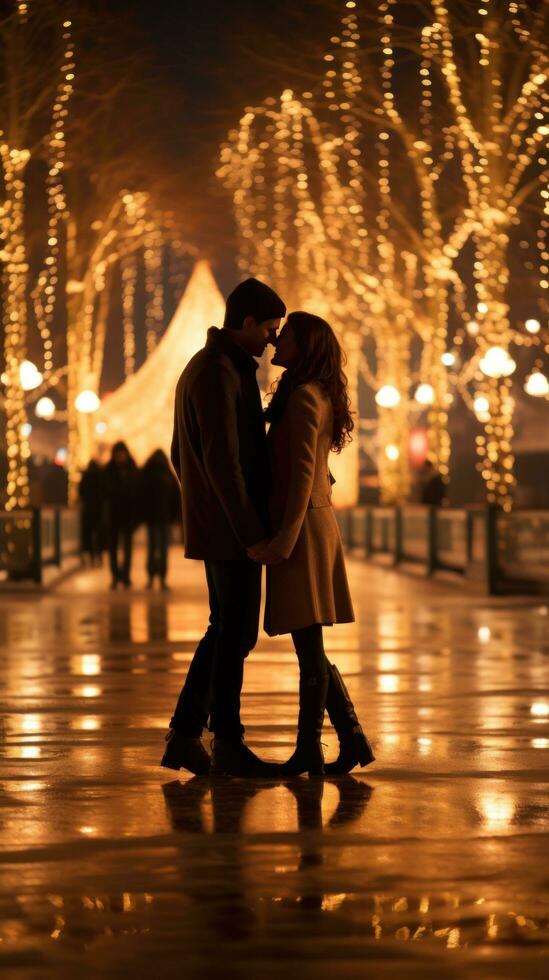 Ice skating. playful, romantic, exhilarating, fun, wintery photo