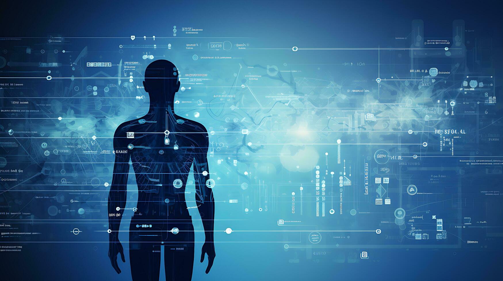 Futuristic Medical Technology Research Scientists diagnose a patient photo