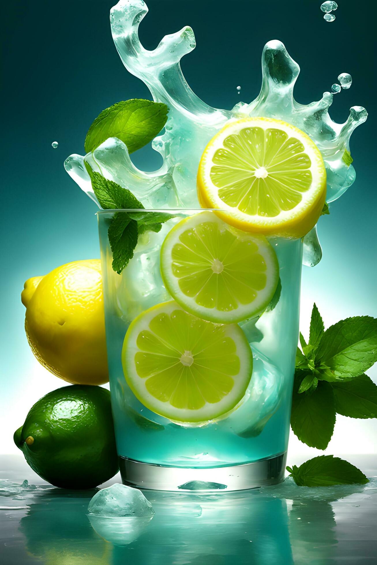 Fresh Lemonade Wallpaper Ai Generative 29784352 Stock Photo at Vecteezy
