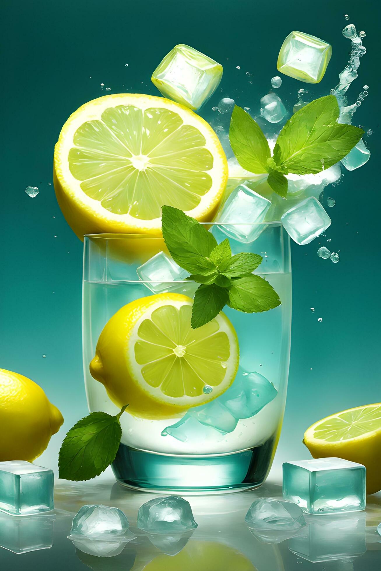 Fresh Lemonade Wallpaper Ai Generative 29784354 Stock Photo at Vecteezy