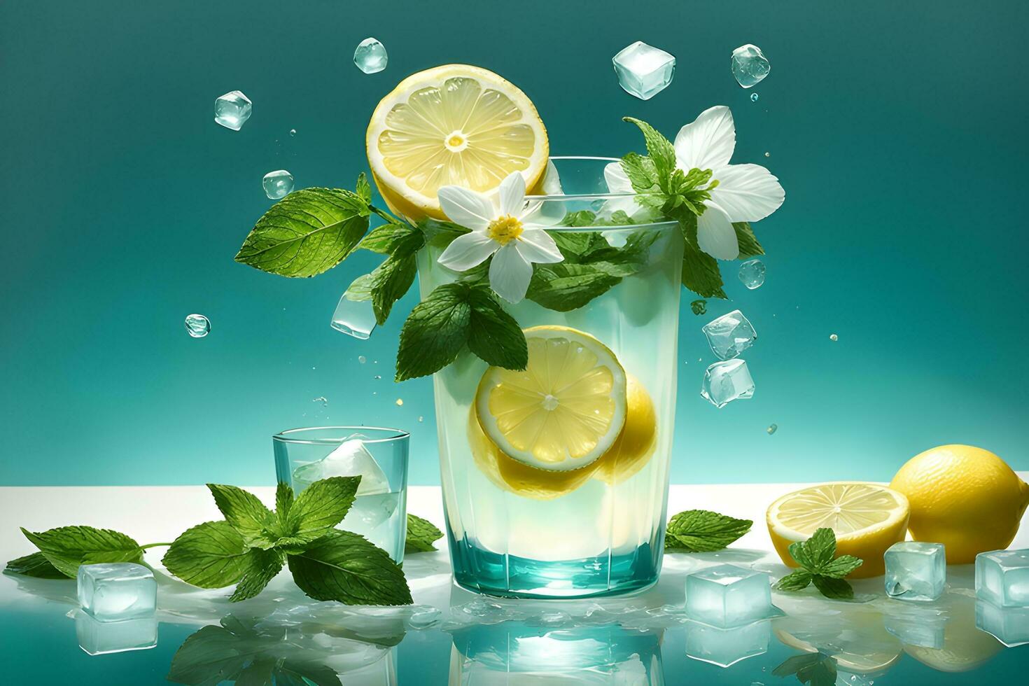 Fresh Lemonade Wallpaper Ai Generative 29784355 Stock Photo at Vecteezy