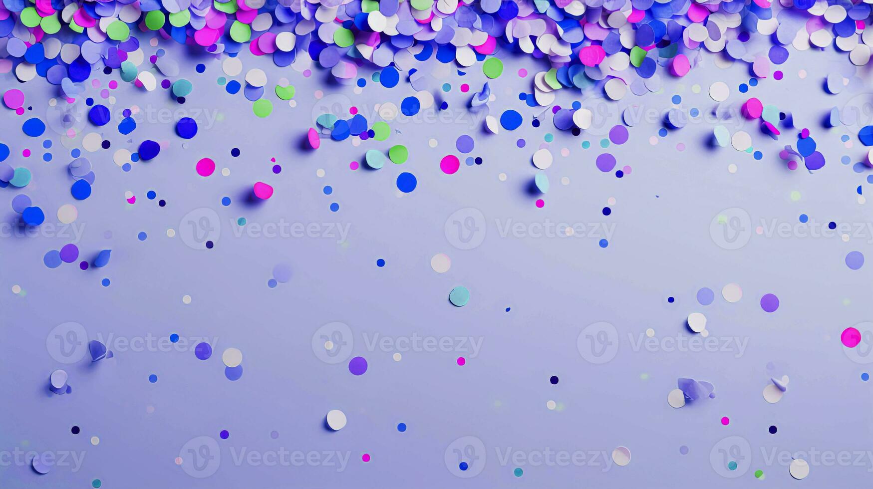 Abstract violet background with colorful confetti photo