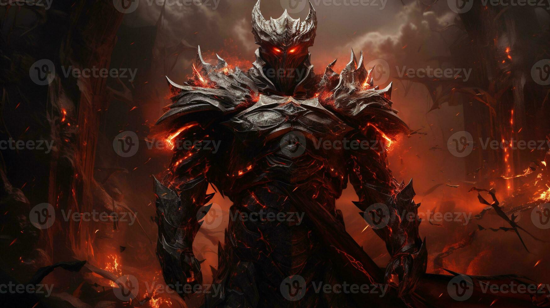 warrior of legend, digital art illustration, Generative AI photo