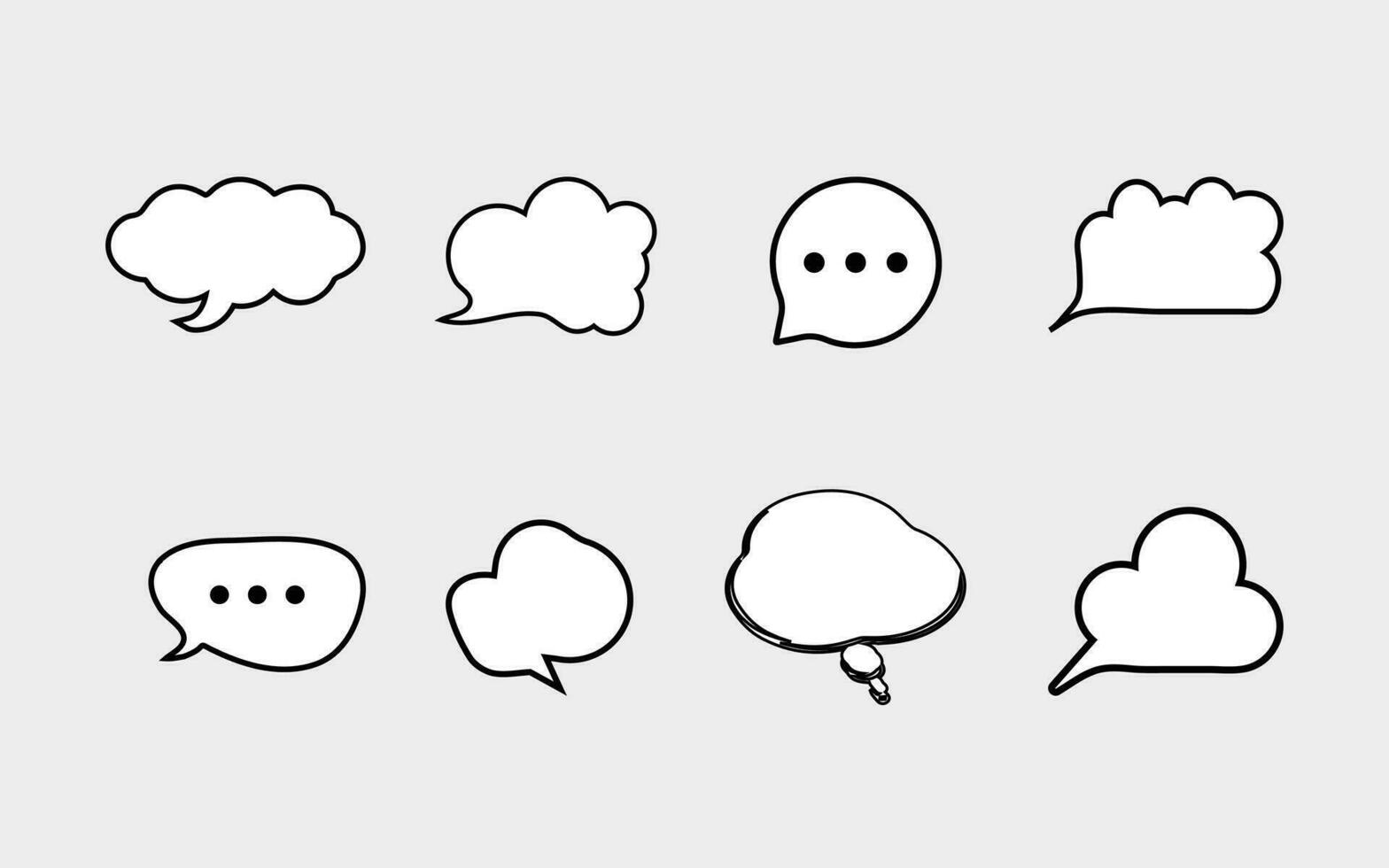 Free vector cute chat bubble doodle set.