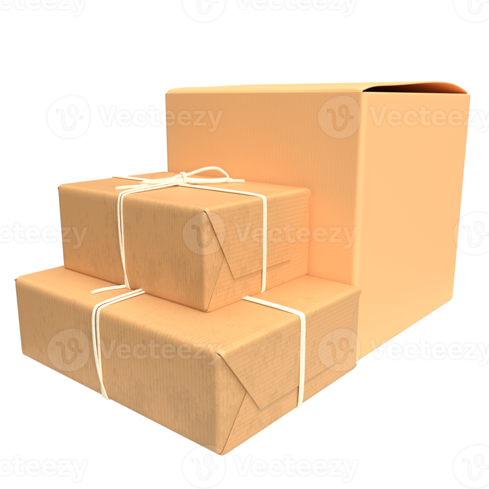 The Shipping Box for transport concept 3d rendering png