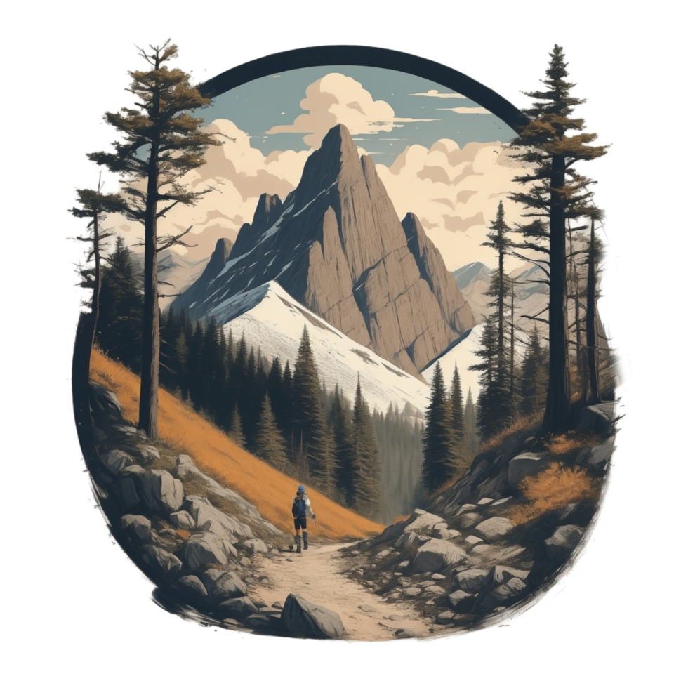 Hiking Sticker Png Transparent Background Ai Generative