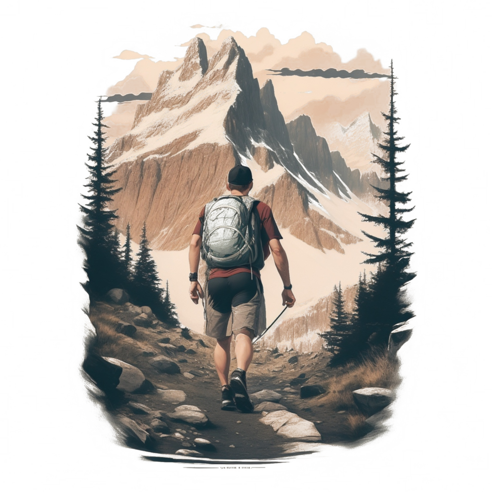 Hiking Sticker Png Transparent Background Ai Generative