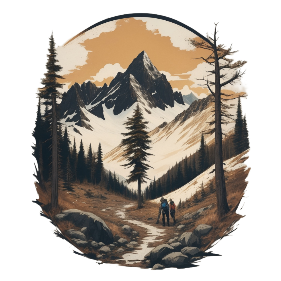 Hiking Sticker Png Transparent Background Ai Generative