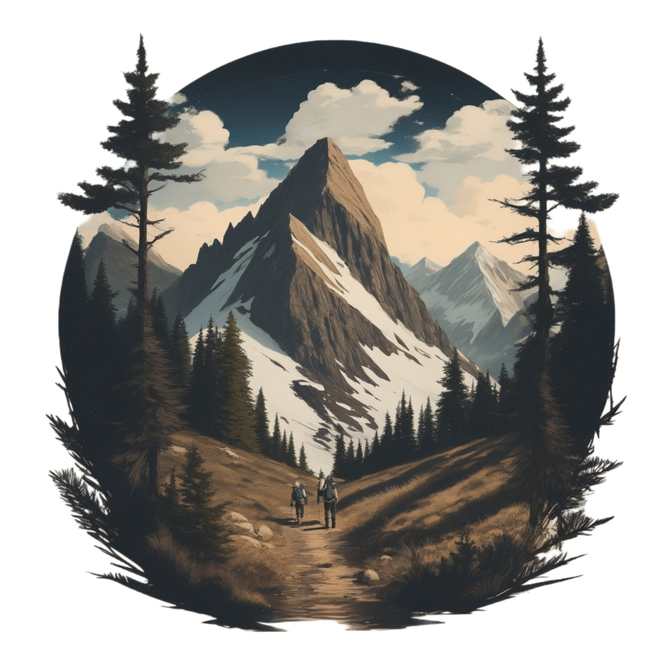 Hiking Sticker Png Transparent Background Ai Generative
