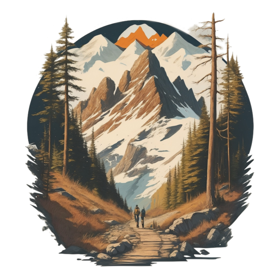 Hiking Sticker Png Transparent Background Ai Generative