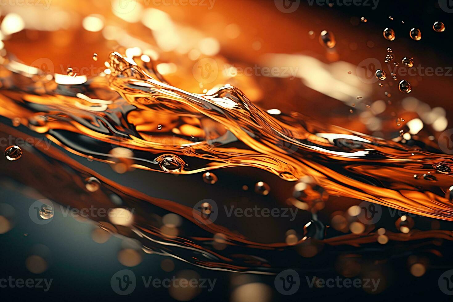 Close up water with bubbles and splashes texture abstract background photo