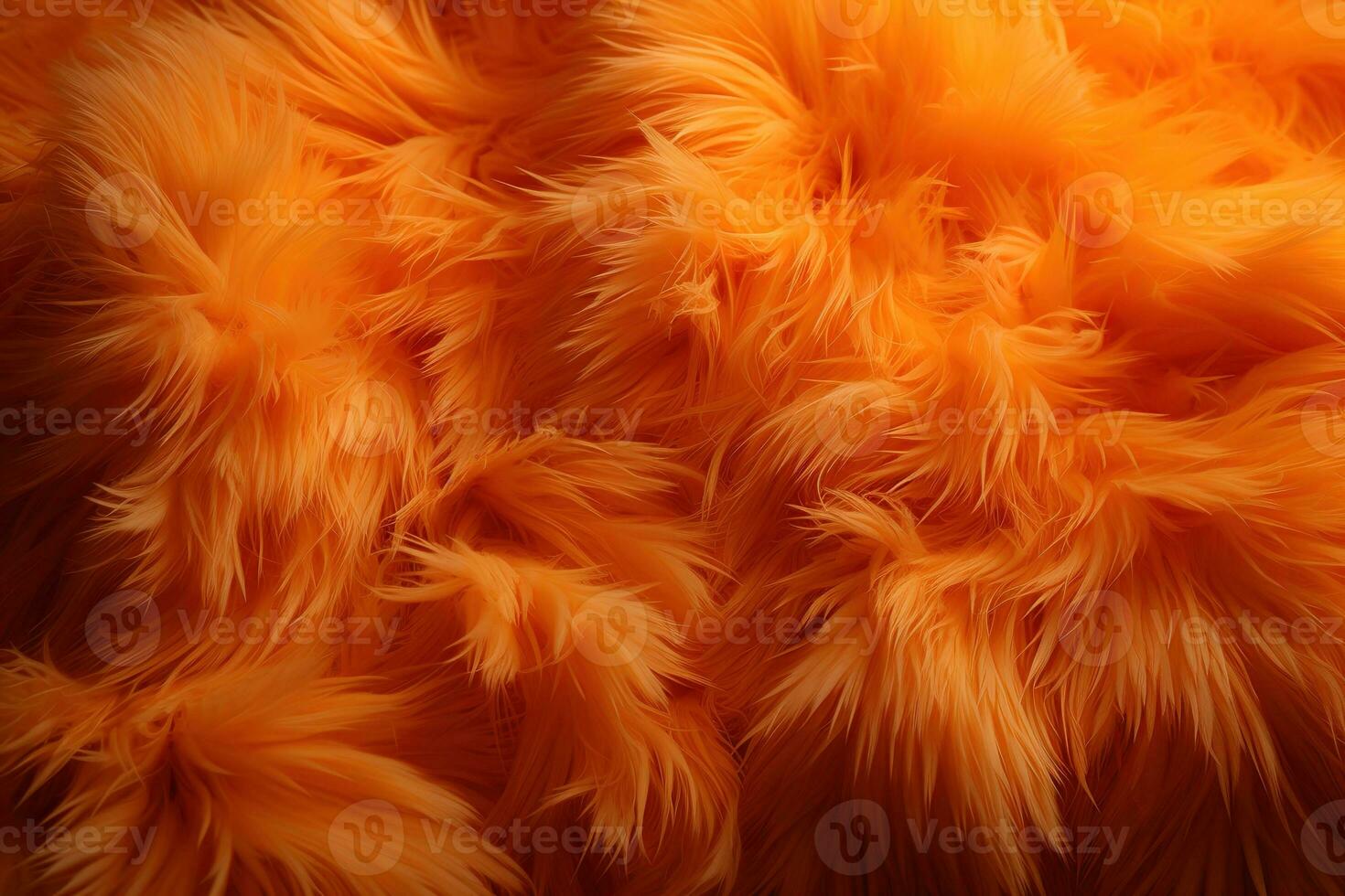 Abstract bright orange artificial fluffy background. Carpet or rug, generative ai photo