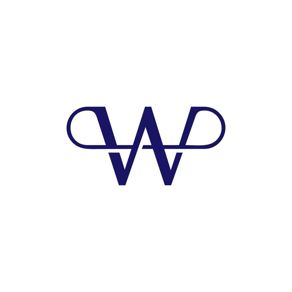wa aw monogram minimalist logo design vector