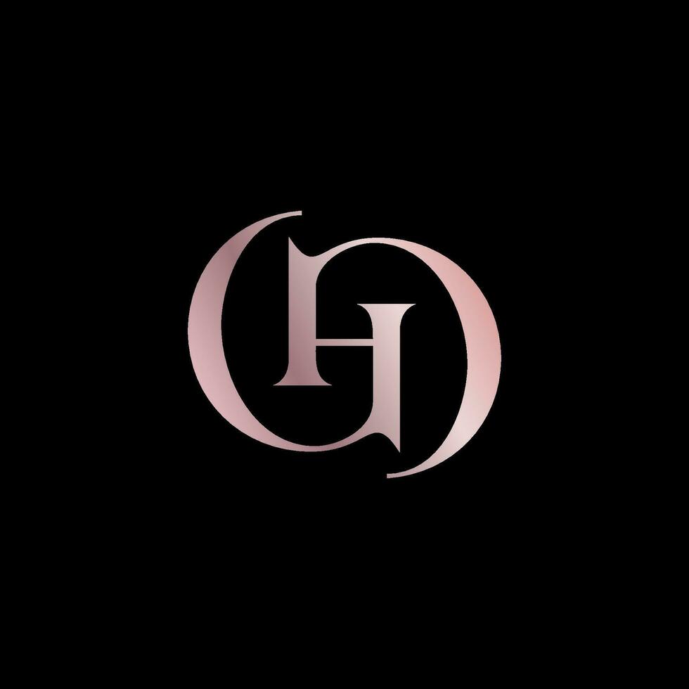 gh luxury monogram minimalist logo design vector