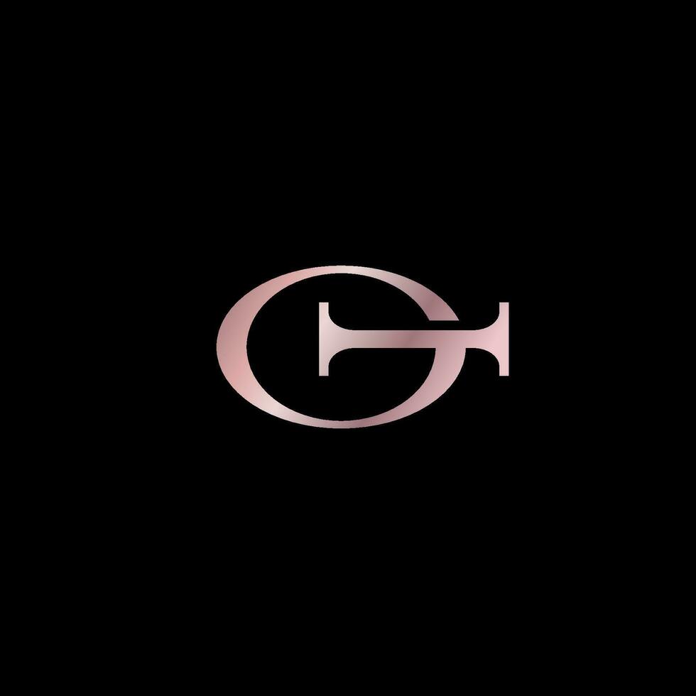 g gh luxury minimalist logo design vector