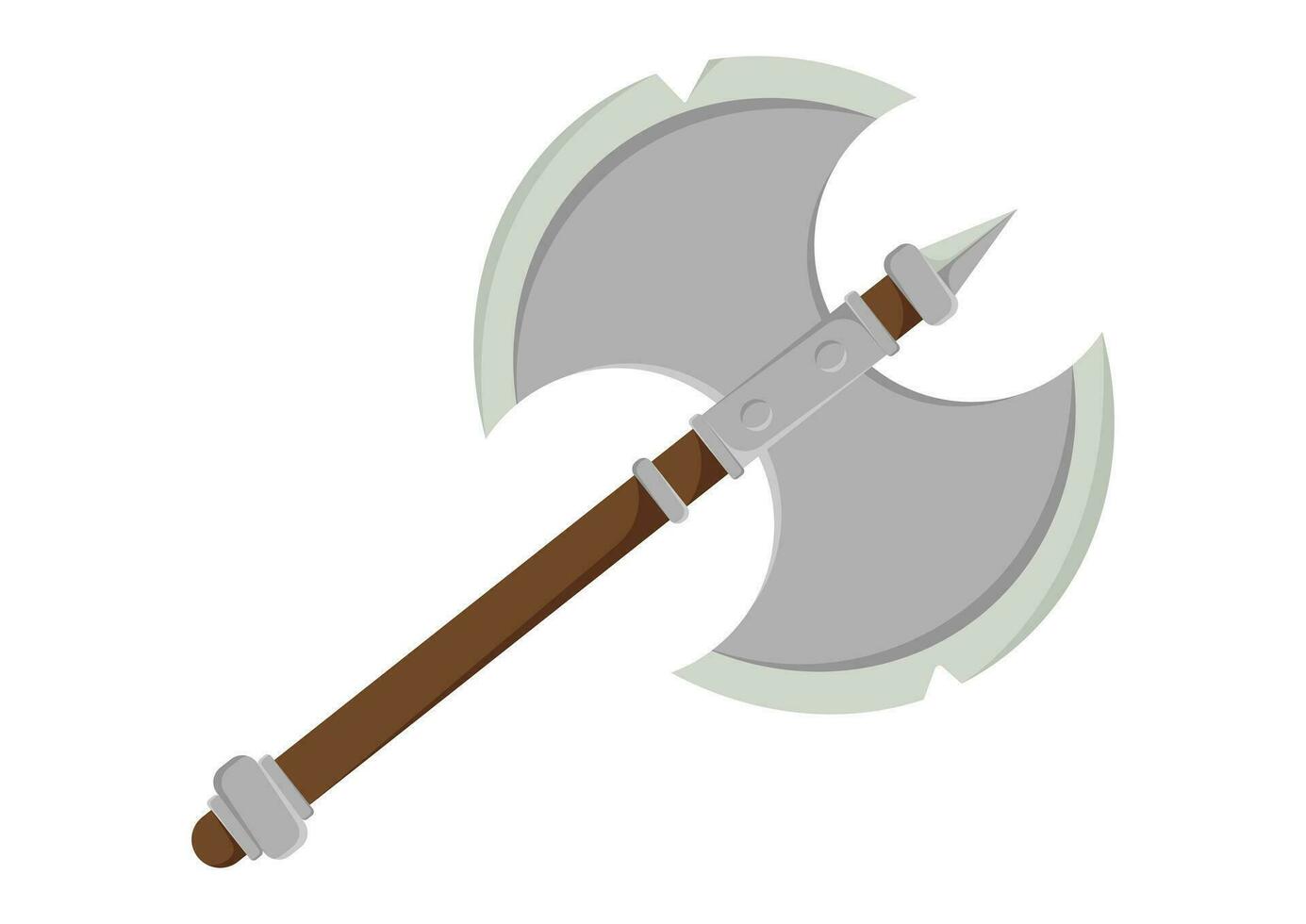 Battle Axe Vector Flat Design Isolated on White Background