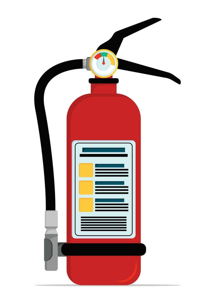 Fire Extinguisher in Flat Design. Emergency Response Equipment Vector Illustration Isolated on White Background