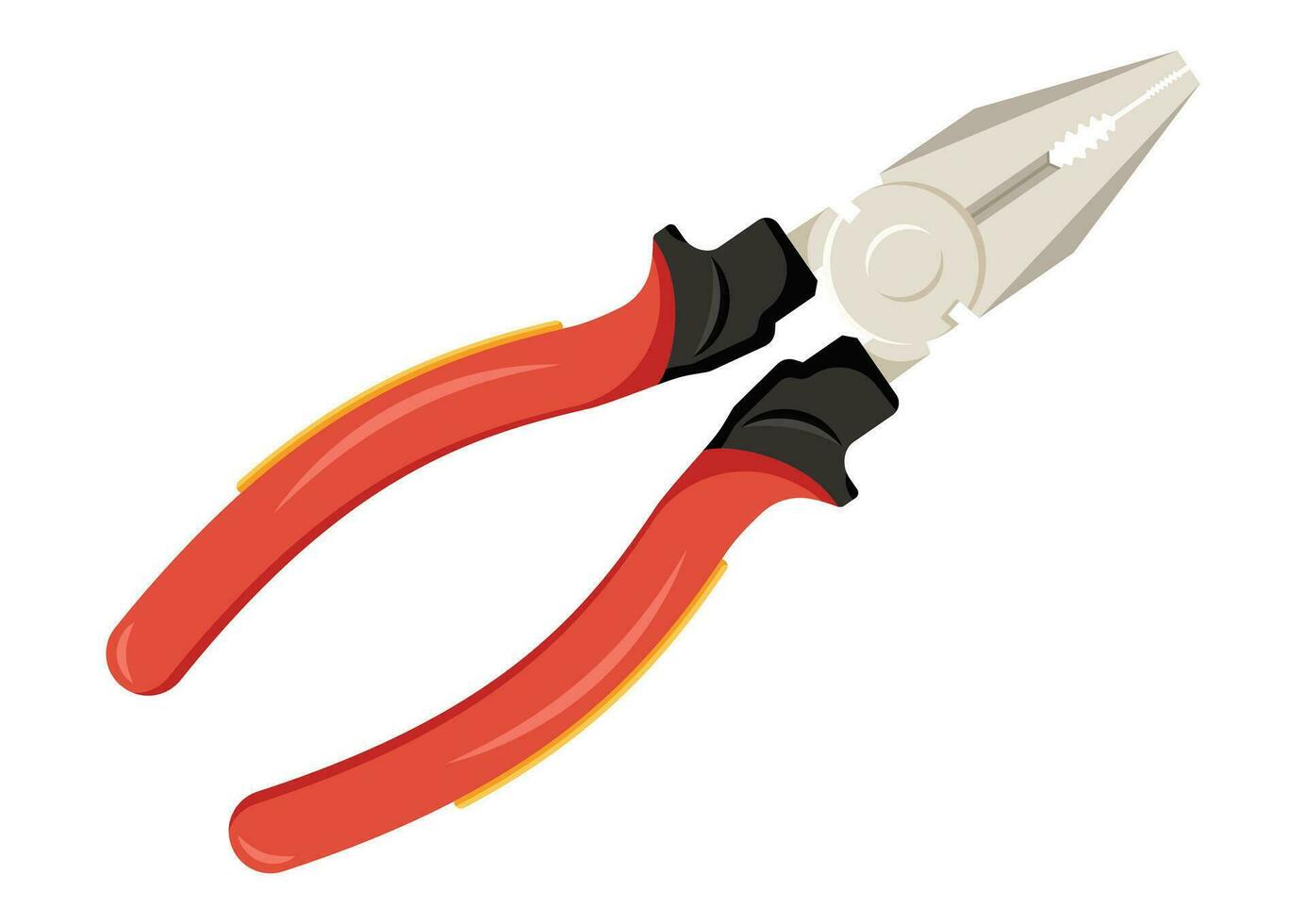 Red pliers work tools clipart vector flat design isolated on white background