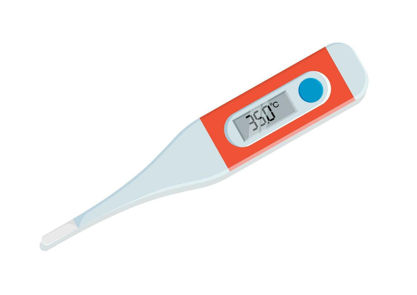 Medical digital thermometer vector flat design isolated on white background