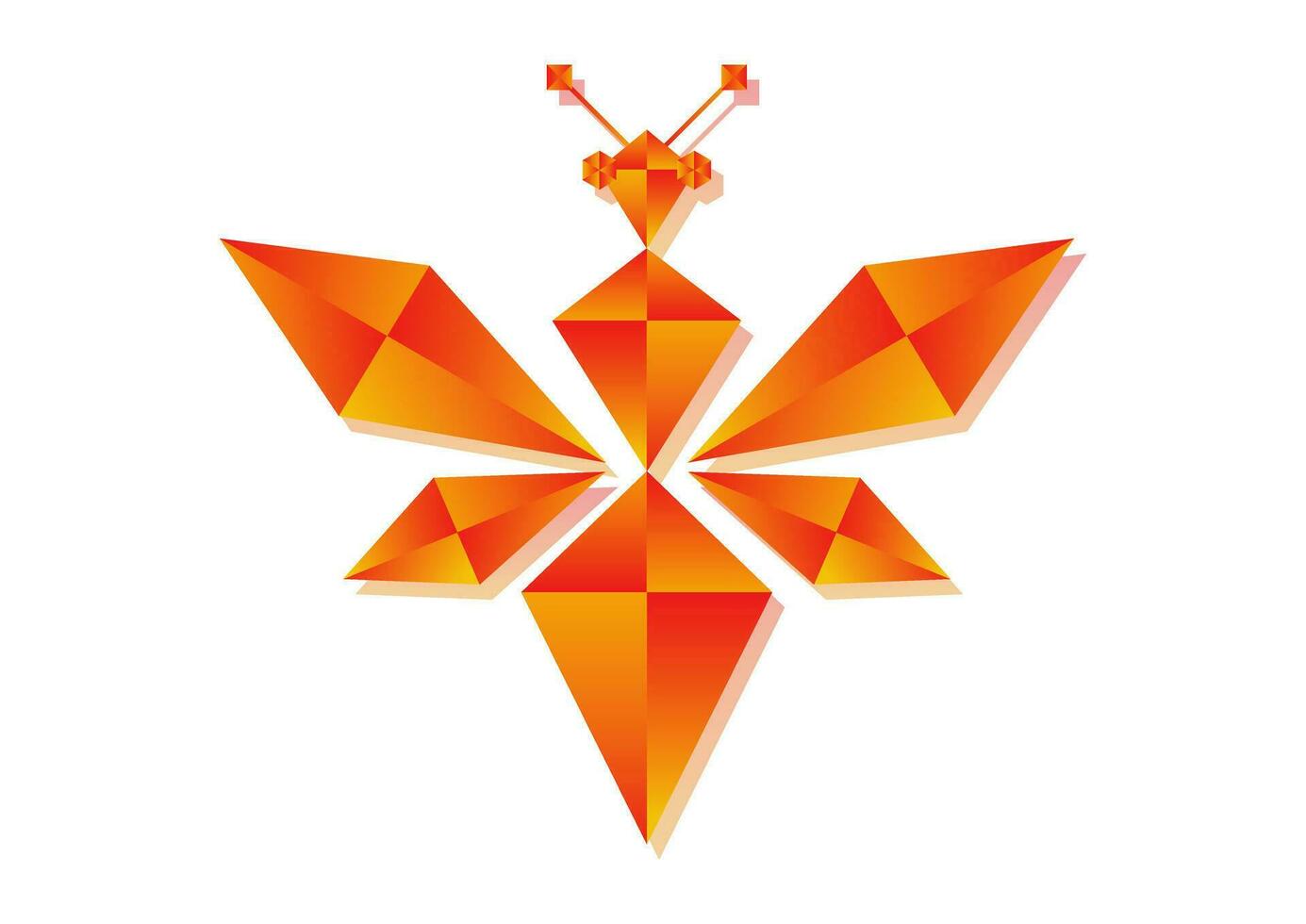 Abstract Geometric Shaped Bee Vector Flat Design