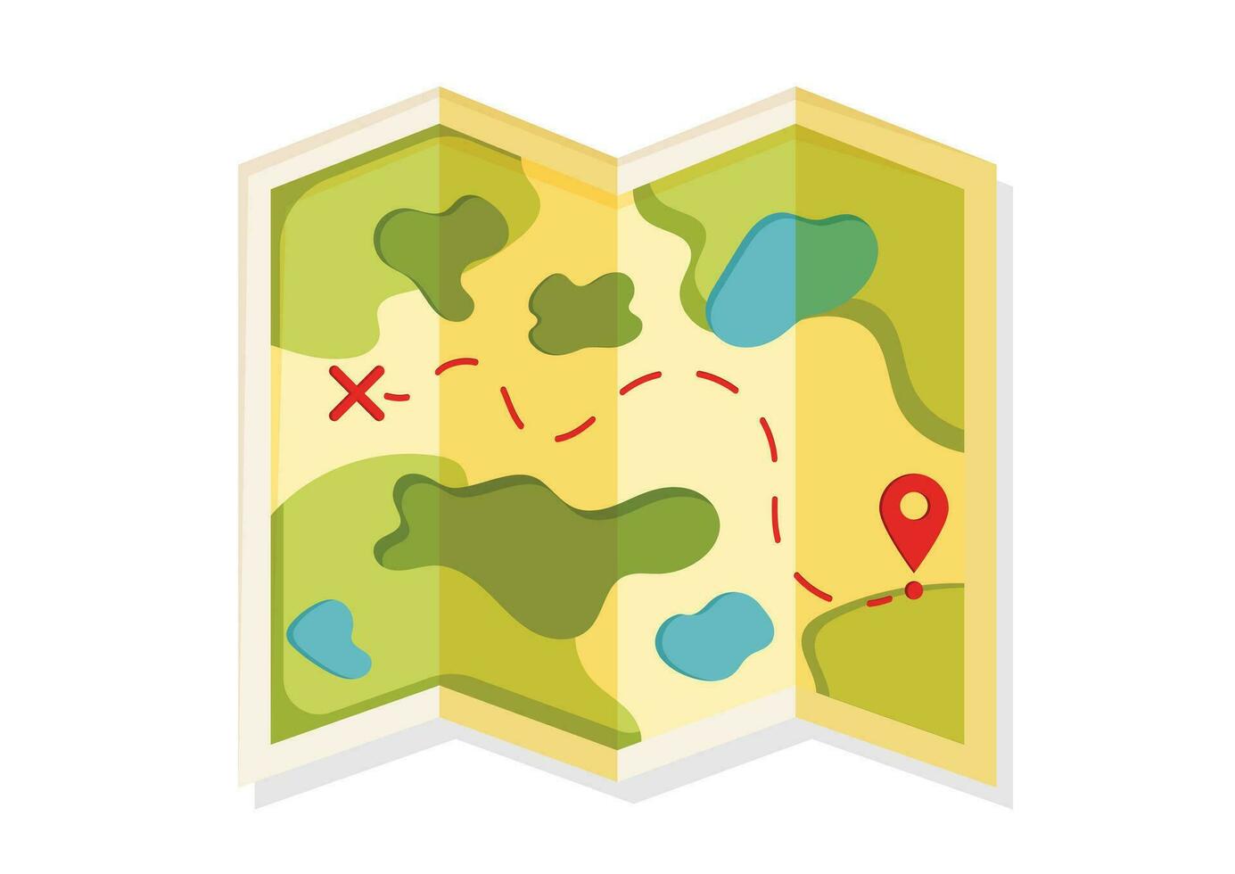 Tourist map of the area for navigation orientation vector illustration