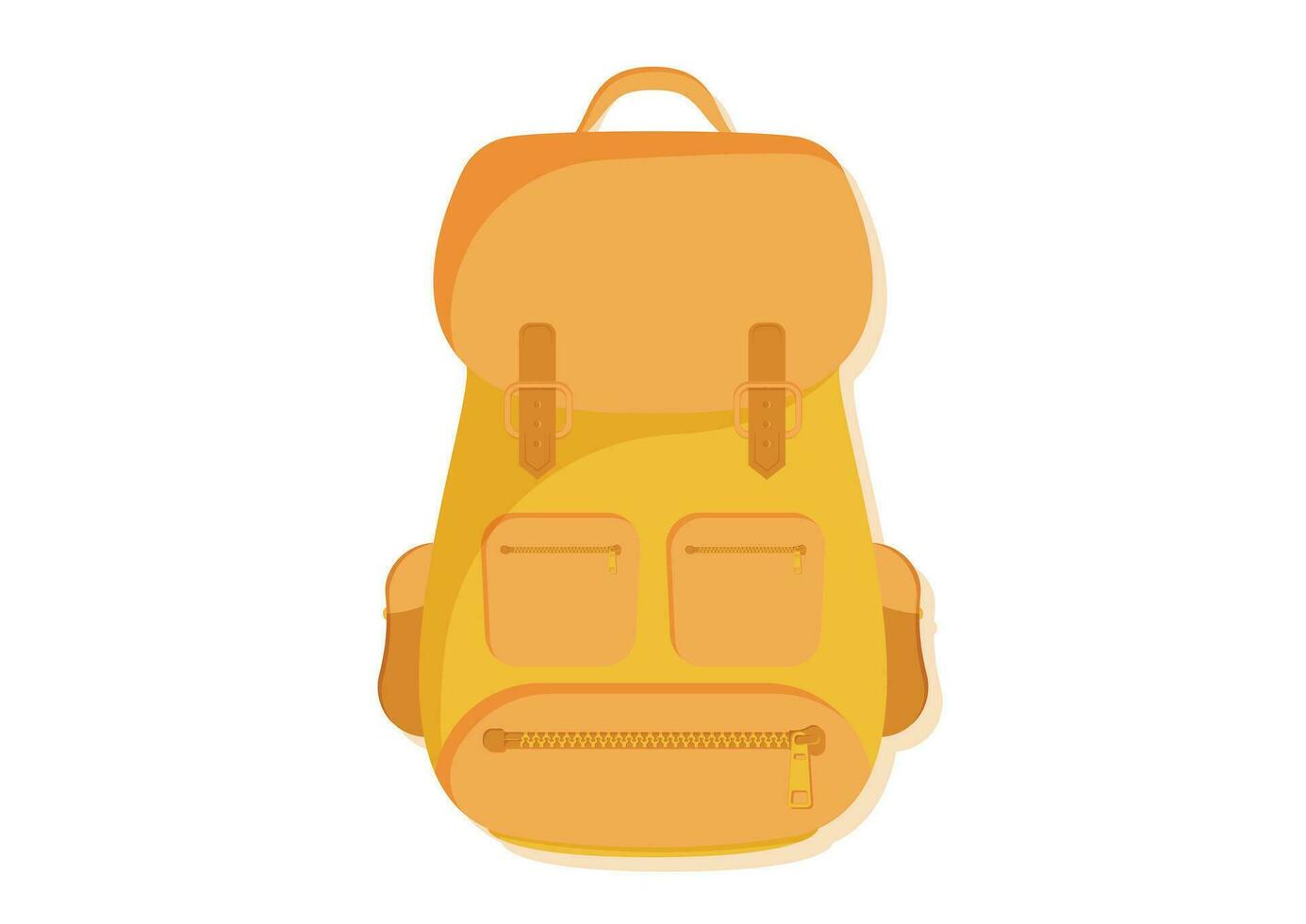 Hiking backpack bag vector flat design. Tourist backpack isolated on white background