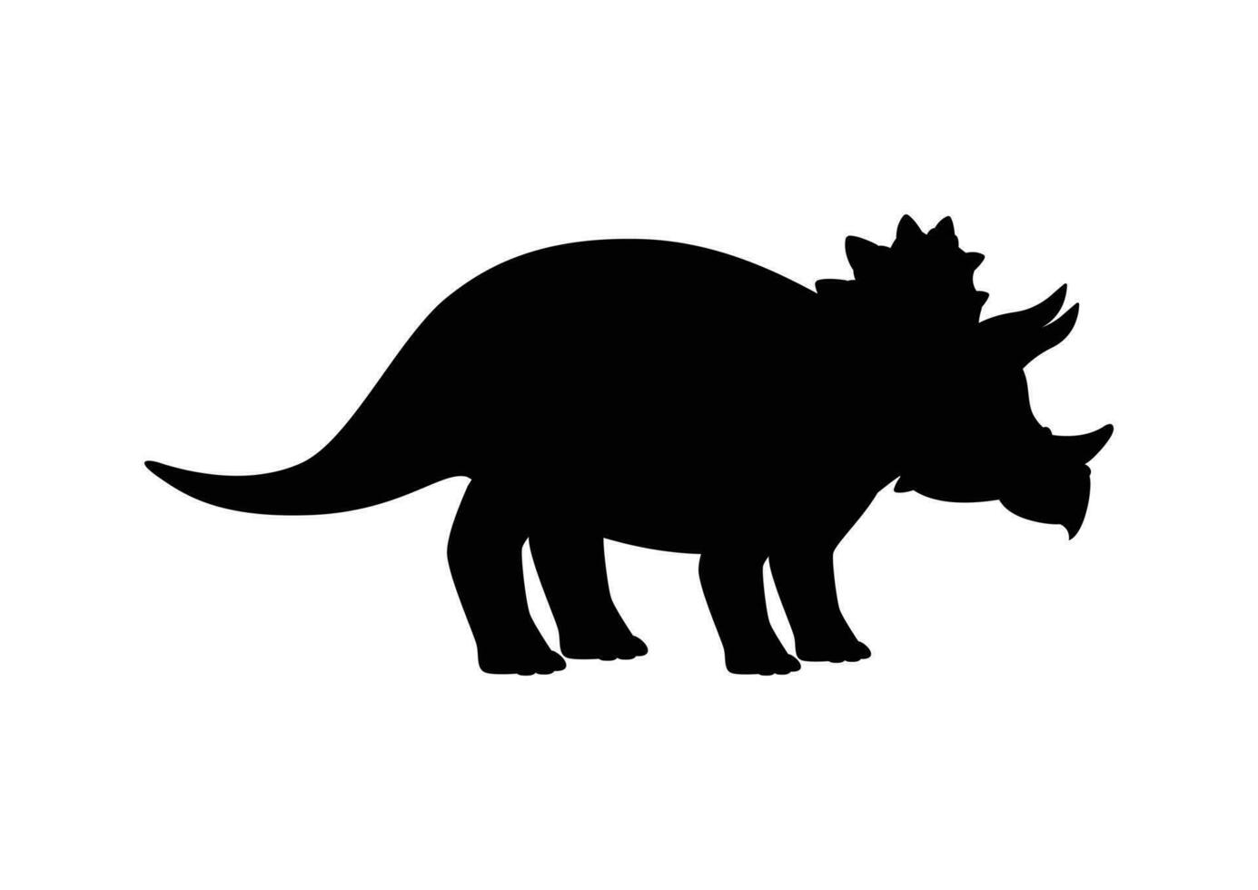 triceratops dinosaurio silueta vector aislado en blanco antecedentes