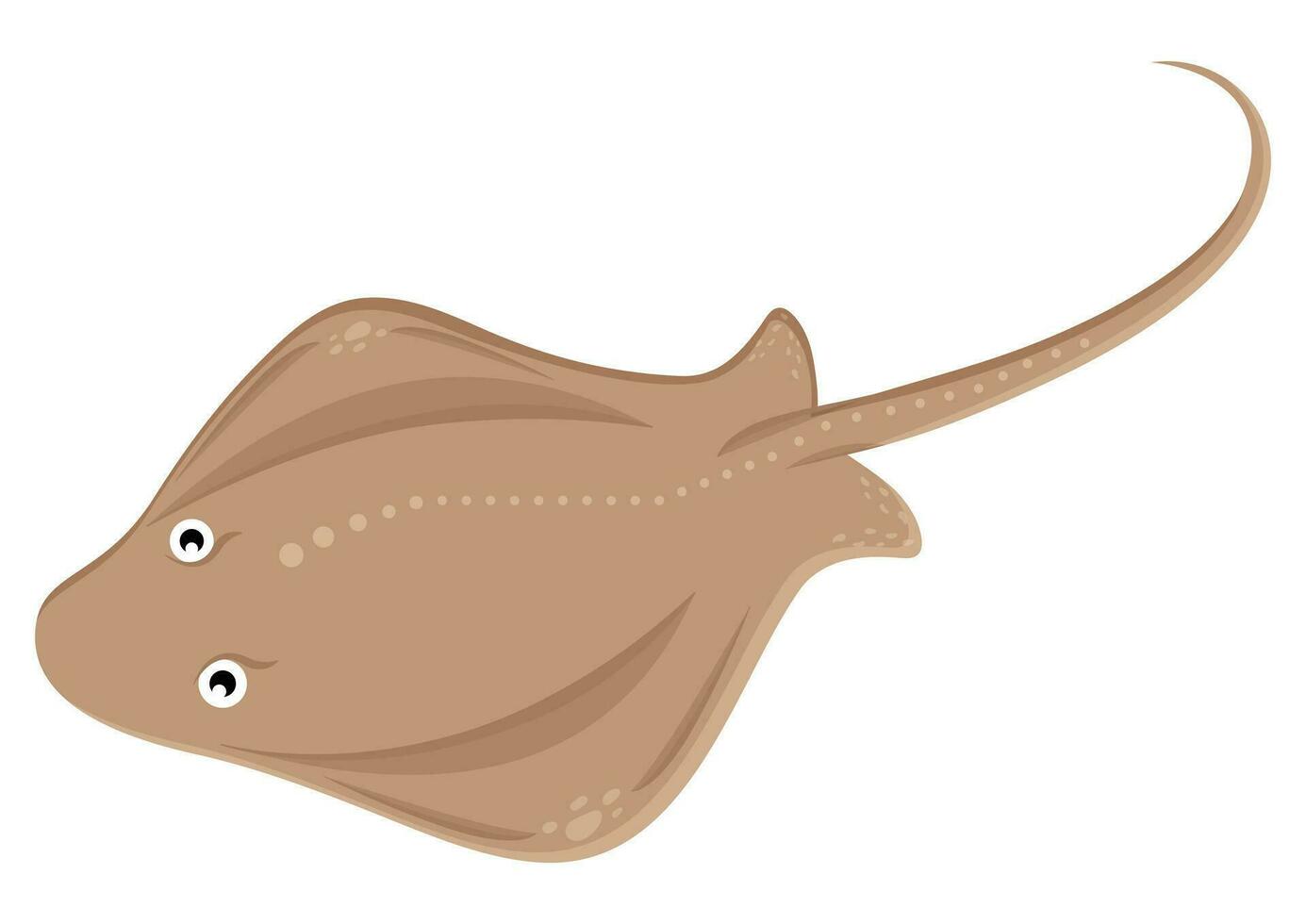 Ocean Stingray character clipart vector illustration isolated on white background