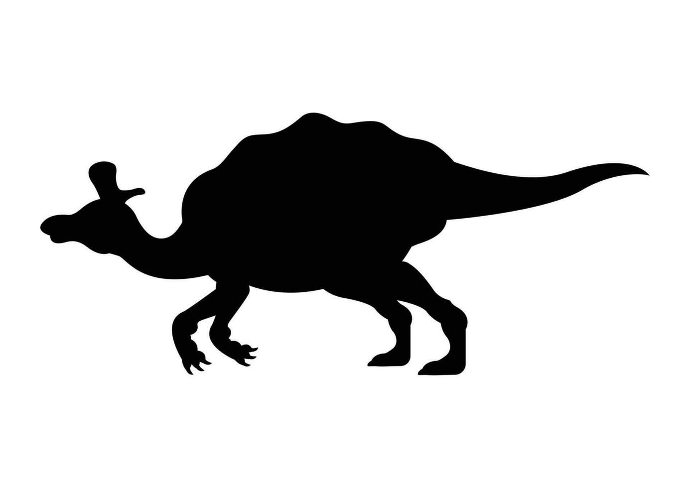 lambeosaurus dinosaurio silueta vector aislado en blanco antecedentes