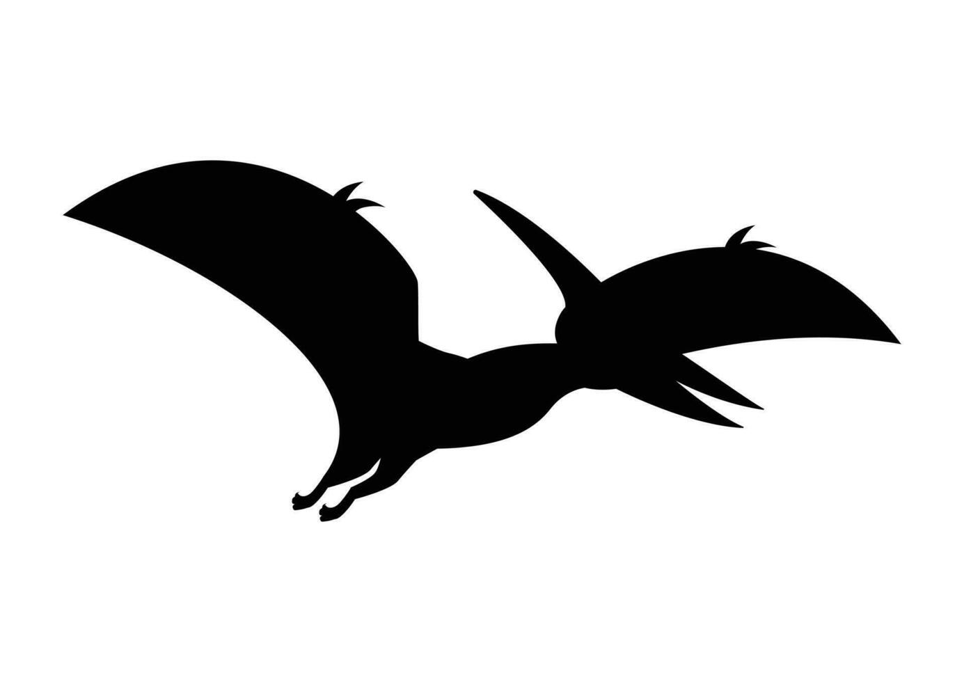 Pteranodon Dinosaur Silhouette Vector Isolated on White Background