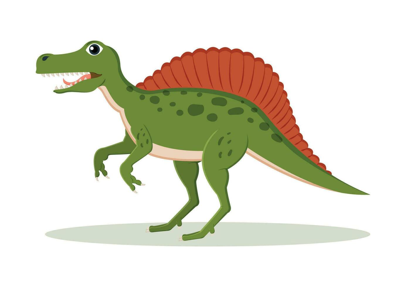 Spinosaurus Dinosaur Cartoon Character Vector Illustration