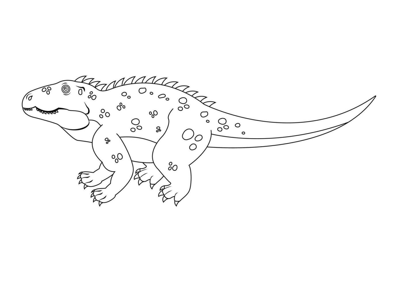 Black and White Shansisuchus Dinosaur Cartoon Character Vector. Coloring Page of a Shansisuchus Dinosaur vector